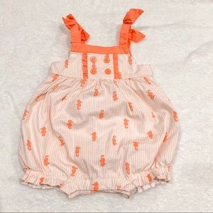 Gymboree bubble coral seahorse romper 3-6 month